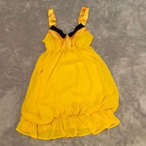 Yellow & black mini dress, size M